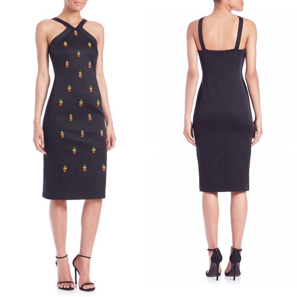 Anthropologie Shoshanna Midnight Mitchell Jewel Bead Embellished Midi Dress - Picture 8 of 8